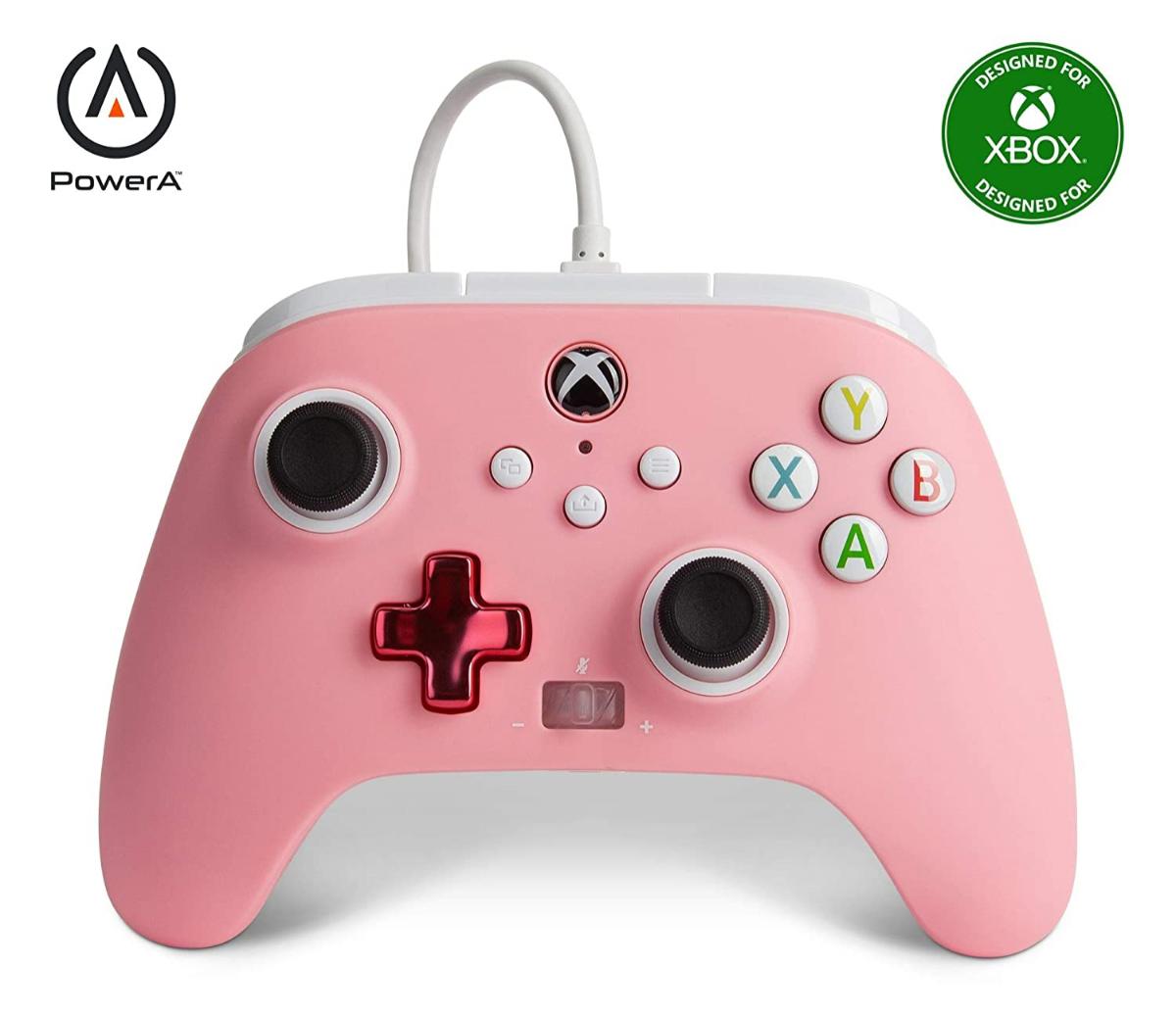 PowerA Enhanced Wired Controller para Xbox - Pink, Gamepad, Wired Video Game Controller, Gaming Controller, Xbox Series X|S, Xbox One - Xbox Series X